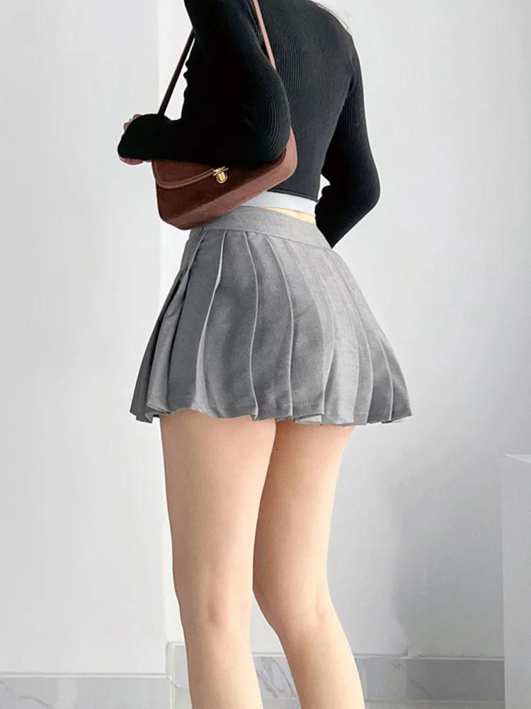 

Юбка женская трапециевидная в молодежном студенческом стиле, с высокой талией