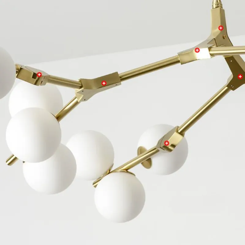 Nordic molecular lamp modern Glass Balls Chandeliers for Living Room Decoration Bedroom Tree Branches Chandelier