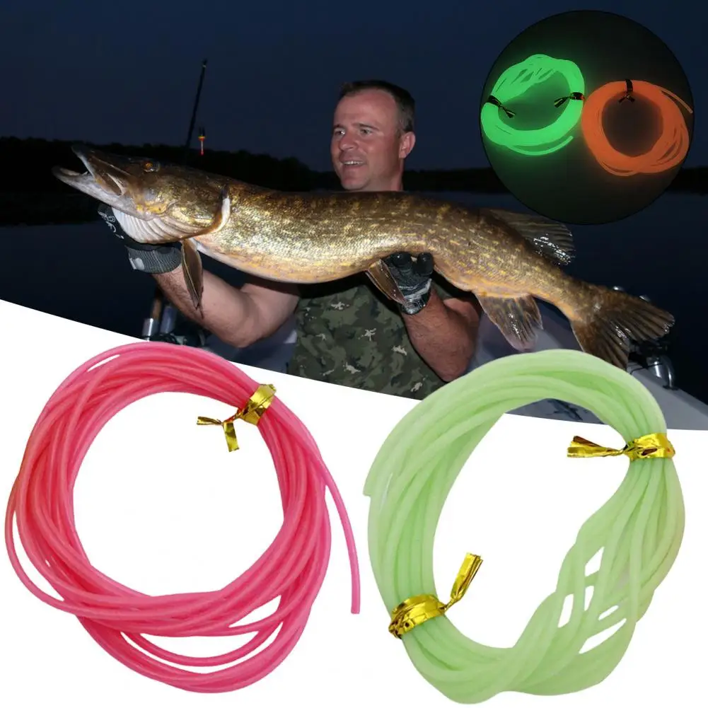 

Светящаяся рыболовная трубка, 2 м, светящаяся резина, защита от узлов, зеленая/розовая, для ночной рыбалки, аксессуары для рыбалки