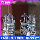 Новинка креативные подсвечники Средиземноморский Маяк Железный Подсвечник синие белые подсвечники стойка для свечей домашний декор для стола