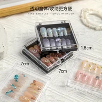 empty acrylic jewelry organizer packaging case fake nail storage box square clamshell nails gift box tool