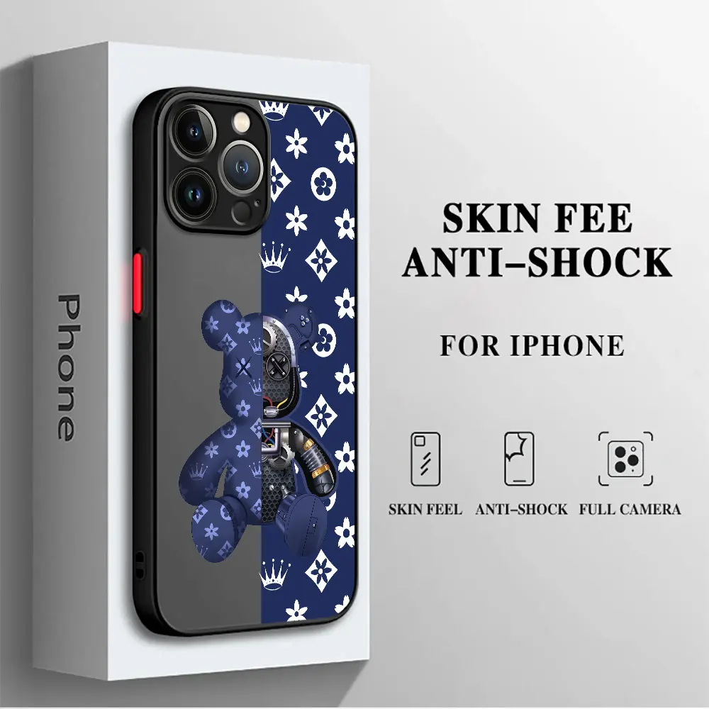 Чехол для телефона Apple iPhone SE 13 Mini XS Max 14 Pro 11 7 8 Plus 12 XR 15ProMax Роскошные роботы медведи