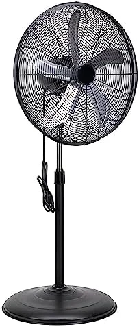 

24 Inch High Velocity Oscillating Metal Pedestal , Industrial Use 3 Speed 7600 CFM 1/4 HP 6.6 FT Cord UL Safety Listed
