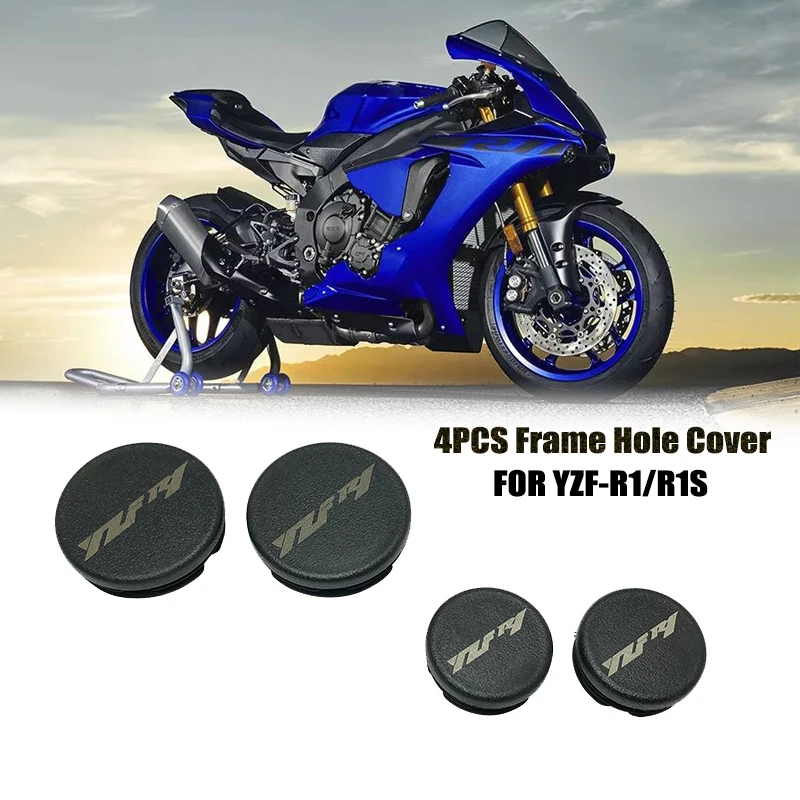 4PCS Frame Hole Cover Caps Plug Decorative Cap Set For Yamaha YZF R1 YZF-R1 R1M 2015-2022 2016 2017 2018 2019 2020 2021 - купить по