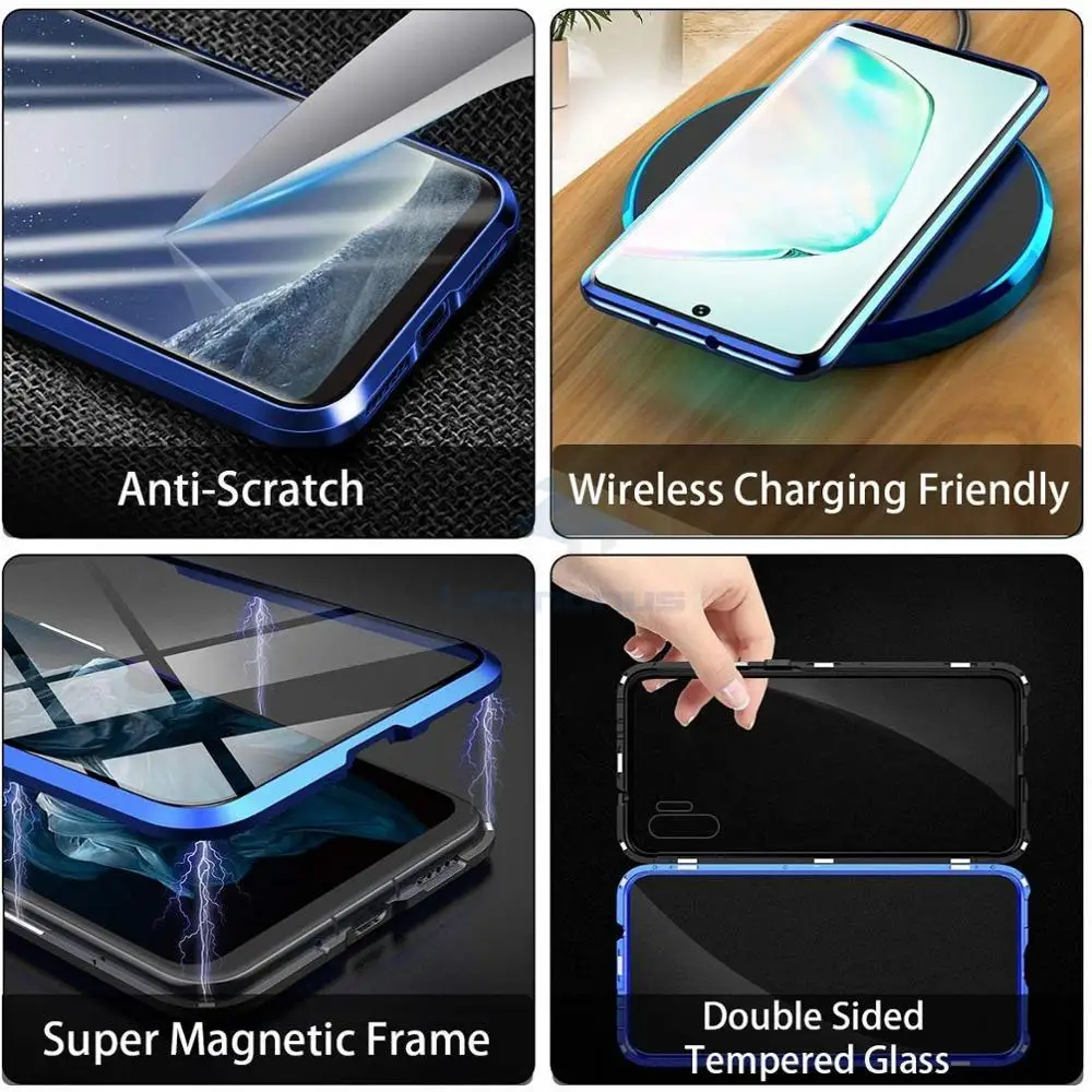 Magnetic Metal Cover Case For Oppo Reno 2Z 8 5 6 7 Pro 7 Z 5G Coque OPPO A57 A56 A36 360 Tempered Glass Case Funda Reno 4 Lite