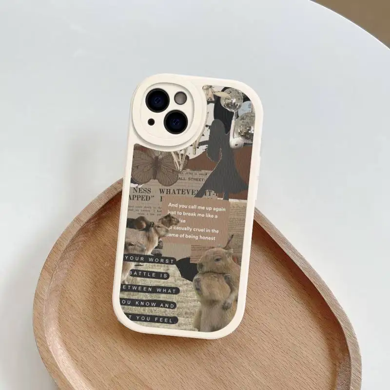Capybara Phone Case Hard Leather For iPhone 14 13 12 Mini 11 14 Pro Max Xs X Xr 7 8 Plus