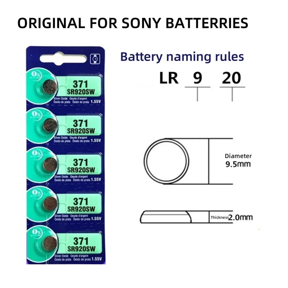 Фото Батарейки для часов и игрушек SONY AG6 371 SR920SW LR920 SR927 171 370 L921 LR69 SR920 №2