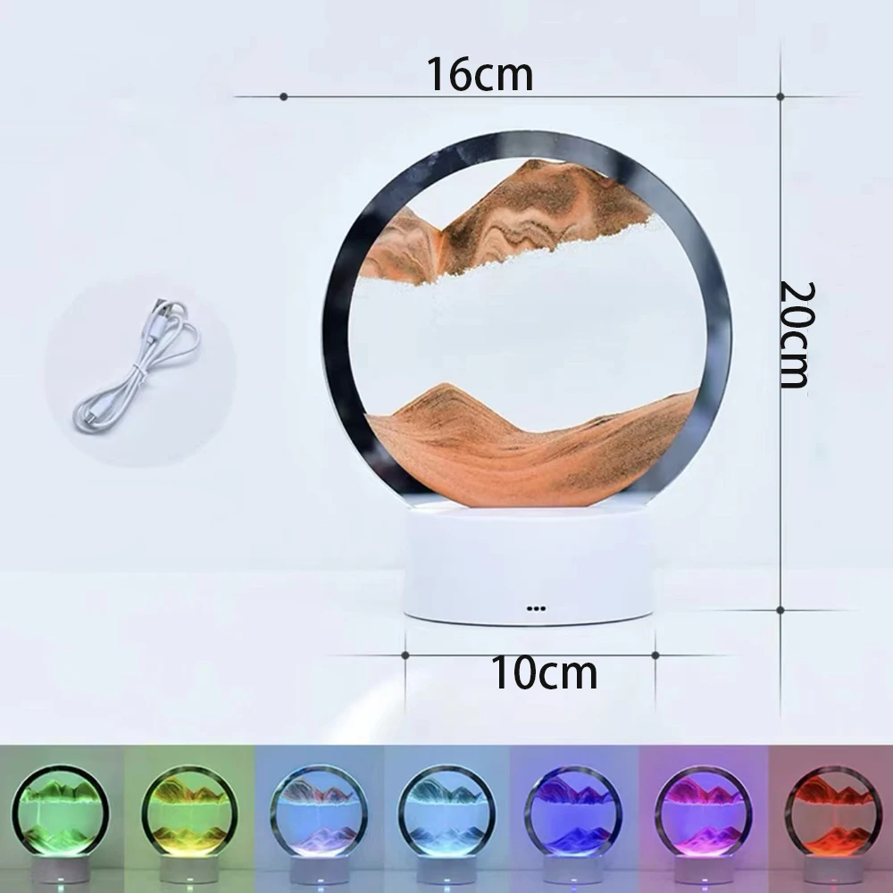 Креативные песочные часы светящаяся картина из зыбучих песков орнамент