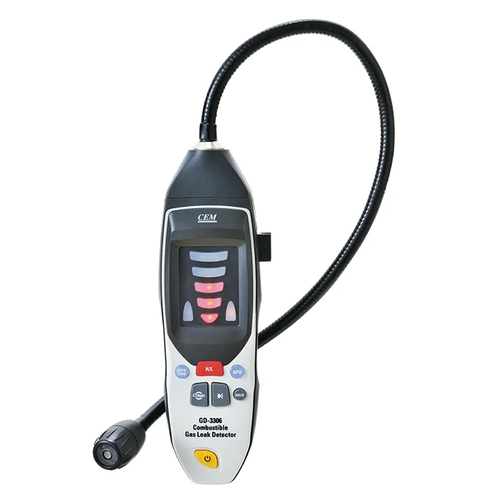 

CEM GD-3306 Five Red LEDS 10000ppm Visible Audible And Vibration alam Combustible Gas Leak Detector