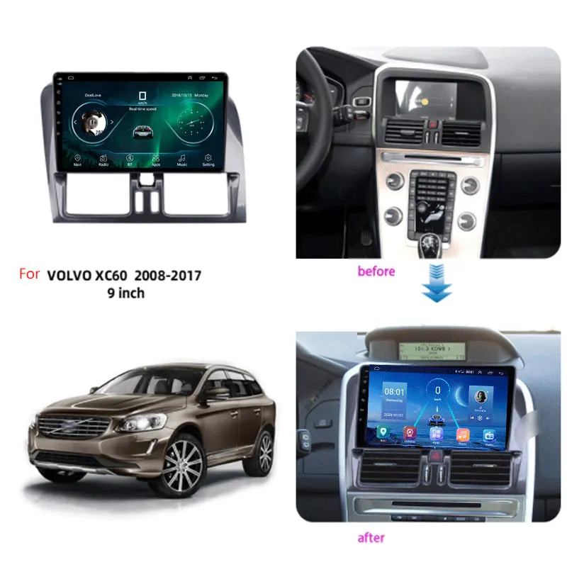 Автомагнитола JUSTNAVI 2Din Android 10 для Volvo XC60 2009-2017 мультимедийный плеер GPS-навигация BT