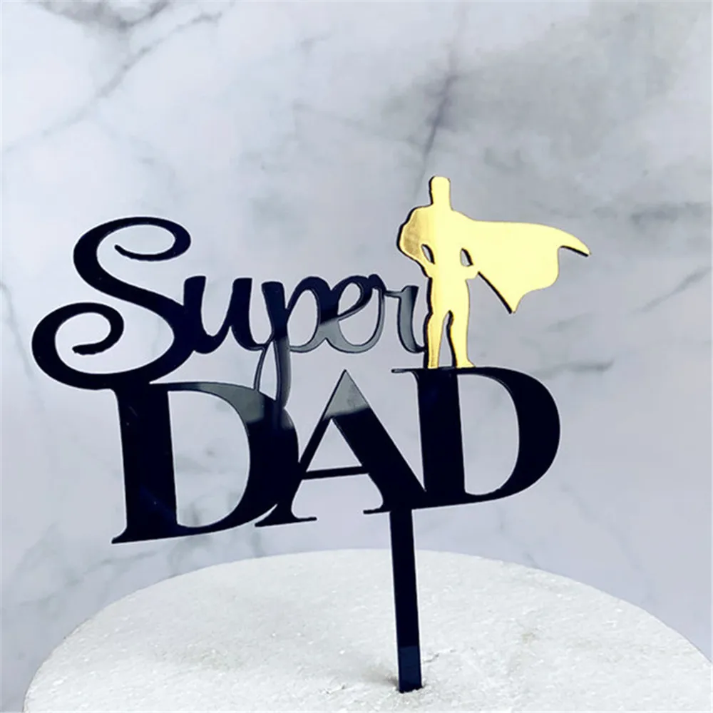Новый акриловый Топпер для торта Super Dad золотой на день рождения папы Дня отца