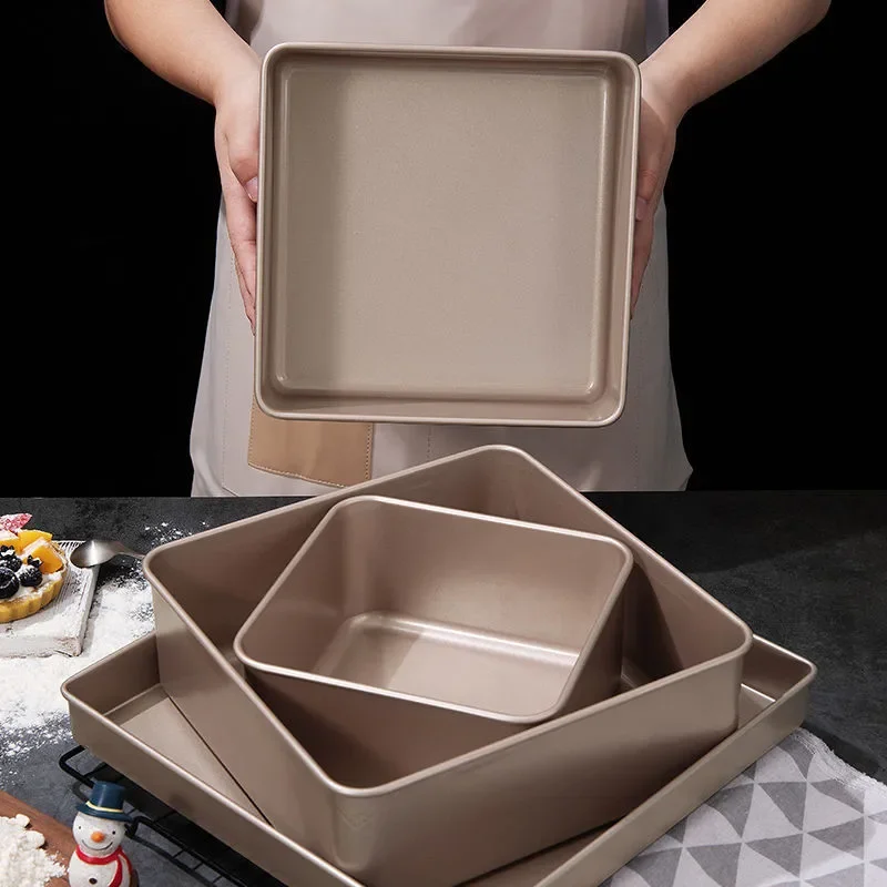 

Square Carbon Steel Cake Bakeware Mold Non-stick Biscuit Pastry Baking Pan Bread Pizza Pies Food Oven Tray Kitchen Cooking Plate