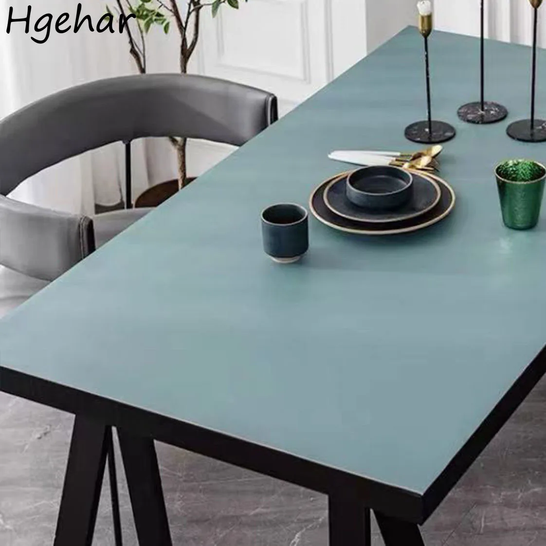 

Ins Rectangle PU Leather Table Cloth Solid Double Side Waterproof Oil-proof Table Cloth Nordic Style Living Room Tables Mesa New