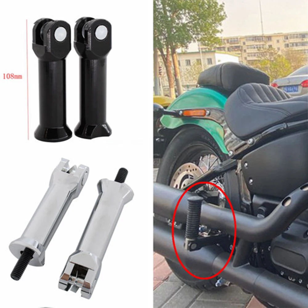 

For Harley Softail Standard Deluxe FLFB Fat Boy FXBR Breakout Rear Passenger Footrest Foot Pedal Board Holder Support Brackets