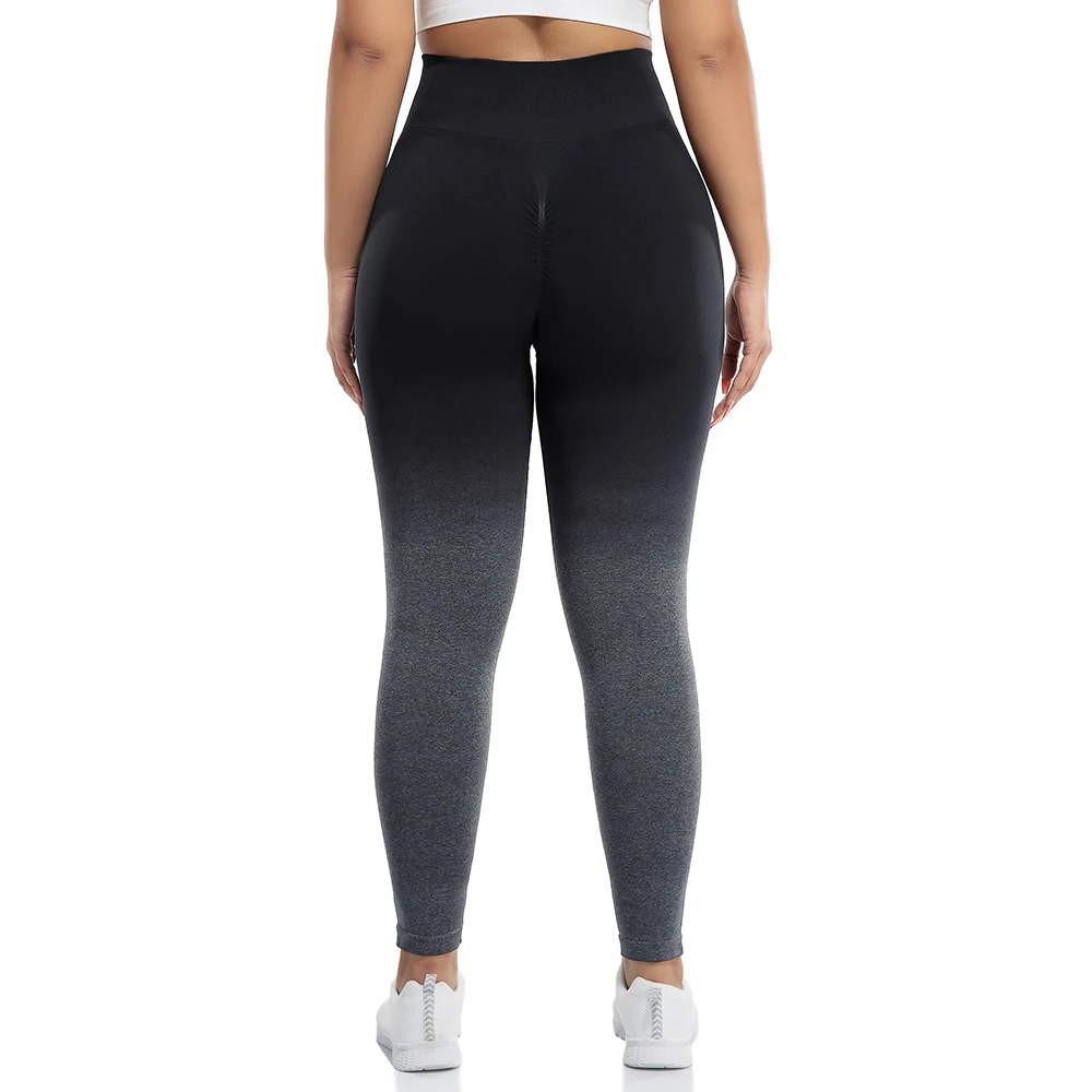 Seamless High Waist Leggings Fitness Women Gradient Push Up Yoga Pants Workout Tights Sport Trousers Jogging Cycling Gym Clothes