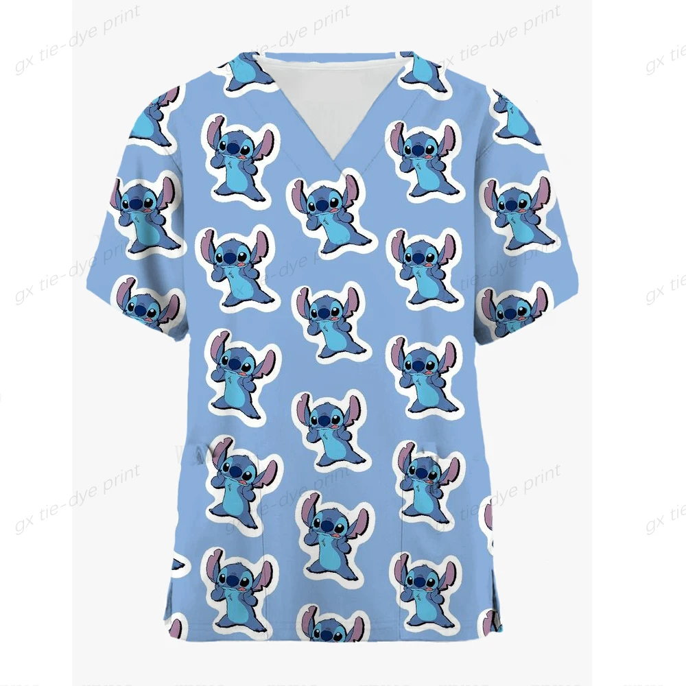 Блузка женская с коротким рукавом и принтом Дисней Стич