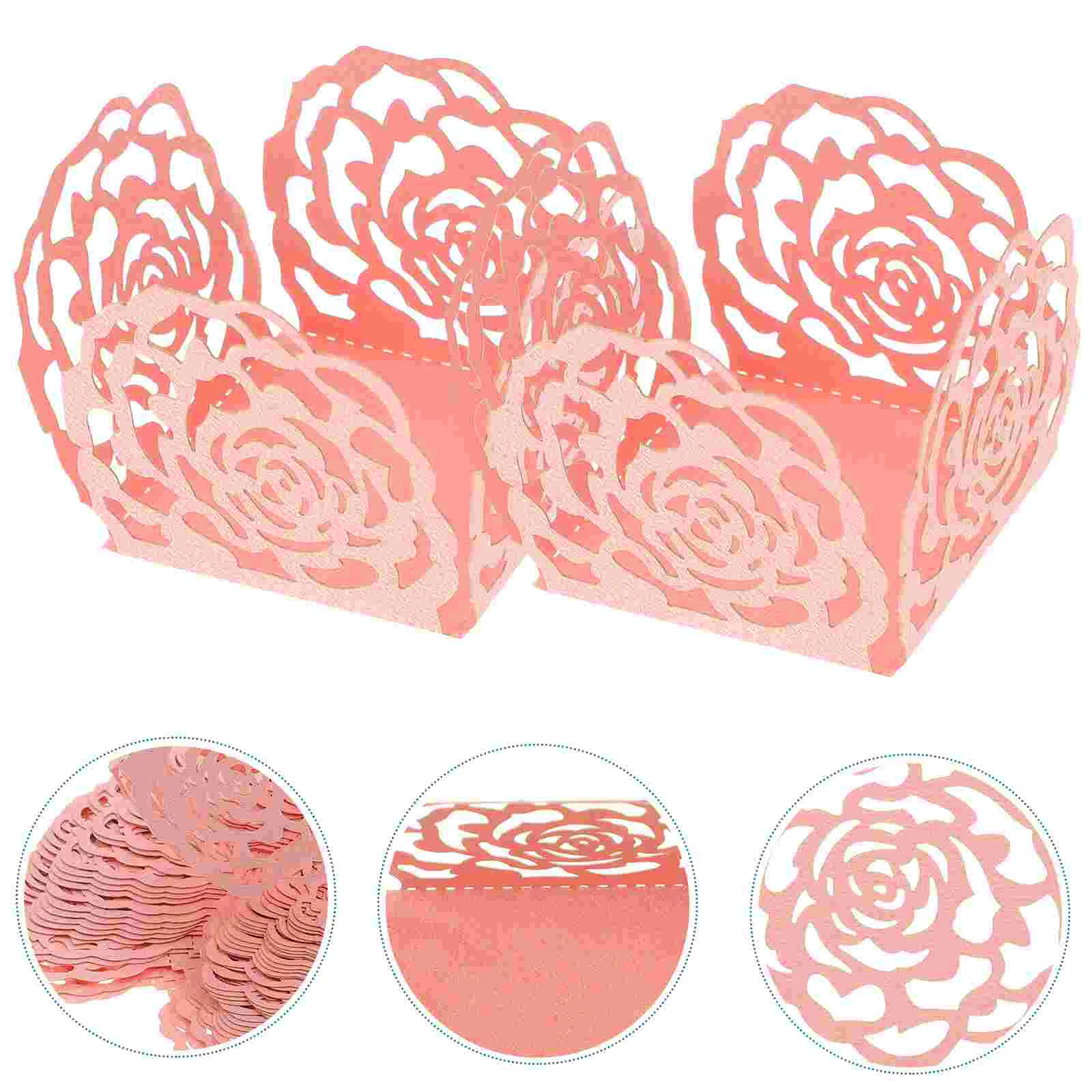 

50 Pcs Chocolate Tray Decorative Cups Table Party Kraft Wrapping Paper Supply Dinning Truffle Box Candies Cupcake