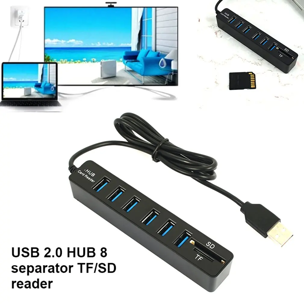 

USB-разветвитель для компьютера, 2,0 портов, SD/TF