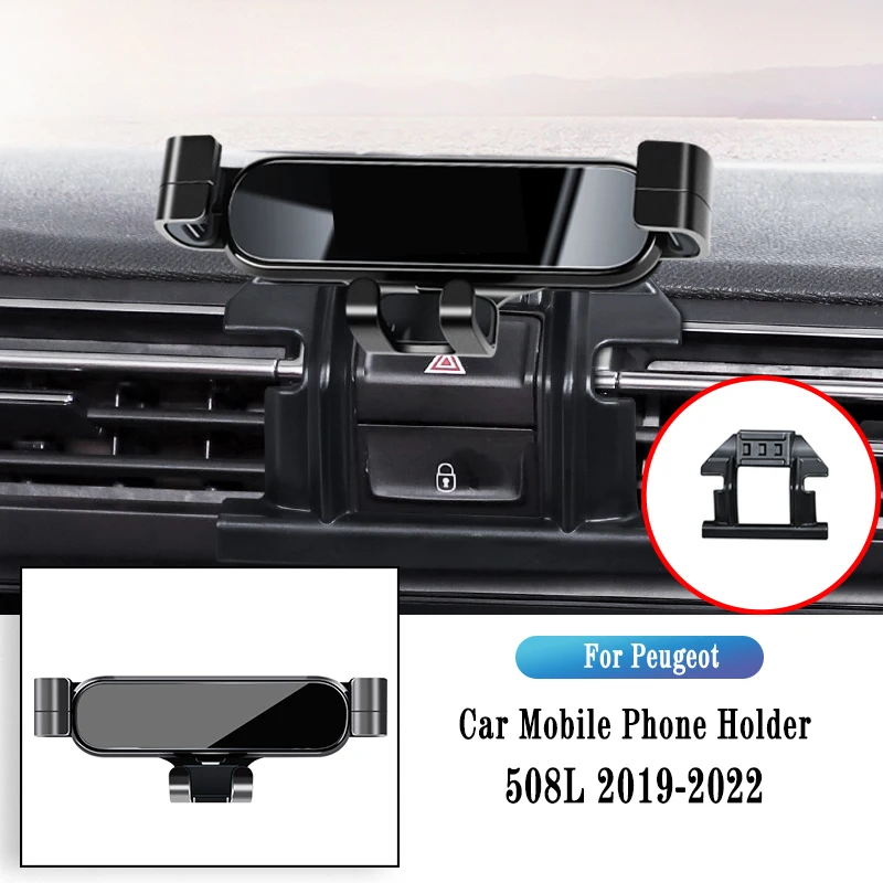 

Metal Car Holder For Peugeot 508L 2019-2022 Gravity Navigation Bracket GPS Stand Air Outlet Clip Rotatable Support Accessories