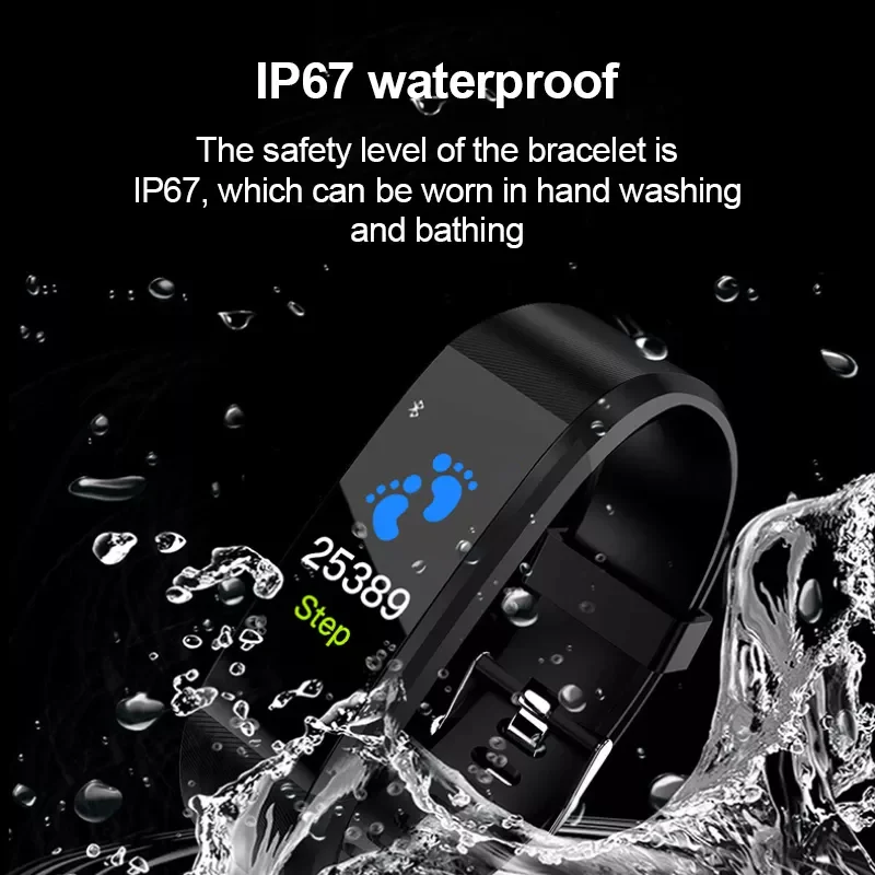 

115plus Smart Watch Smart Bracelet Body Temperature Measurement Heart Rate Blood Pressure Bluetooth Sports Bracelet