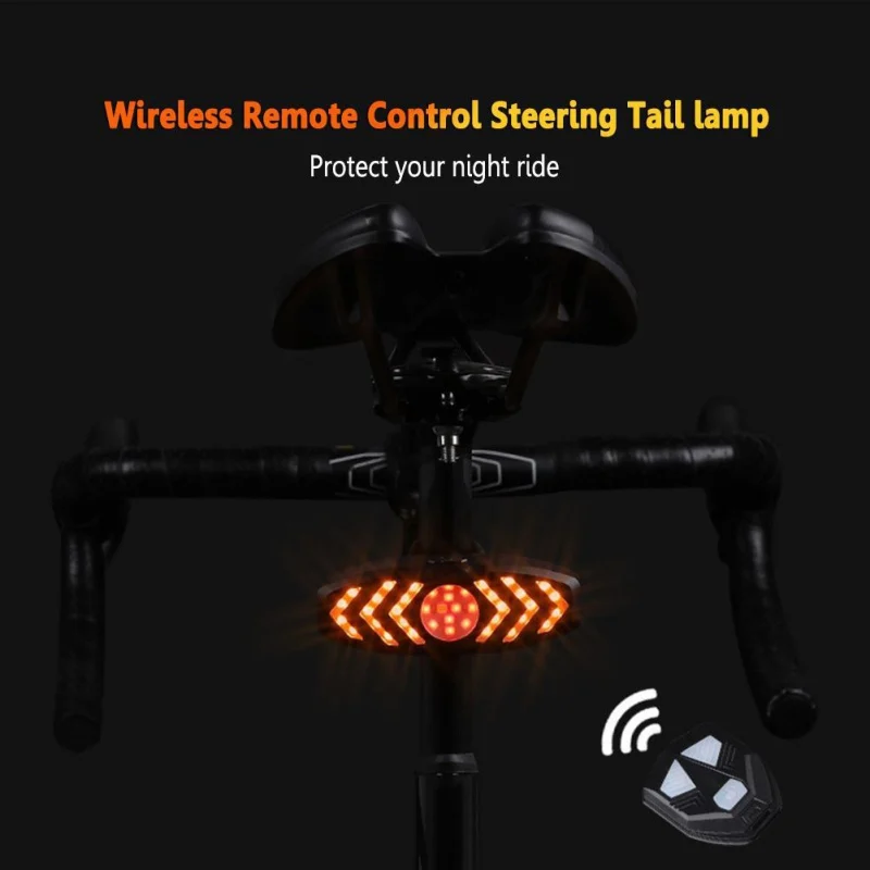 

Беспроводной велосипедный фонарь с дистанционным управлением, водонепроницаемый Противоугонный задний фонарь для велосипеда, зарядка чер...