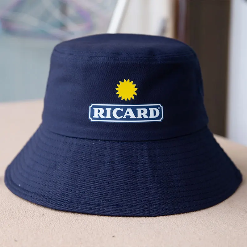 

Summer RICARD Wide Brim Bucket Hats Unisexe Man Women Cotton 9cm Brim Ricard Bob Girl Boy Outdoor Sport Chapeau Bob Panama Hat
