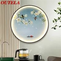 outela indoor wall lamps fixtures led chinese style mural creative bedroom light sconces for home bedroom