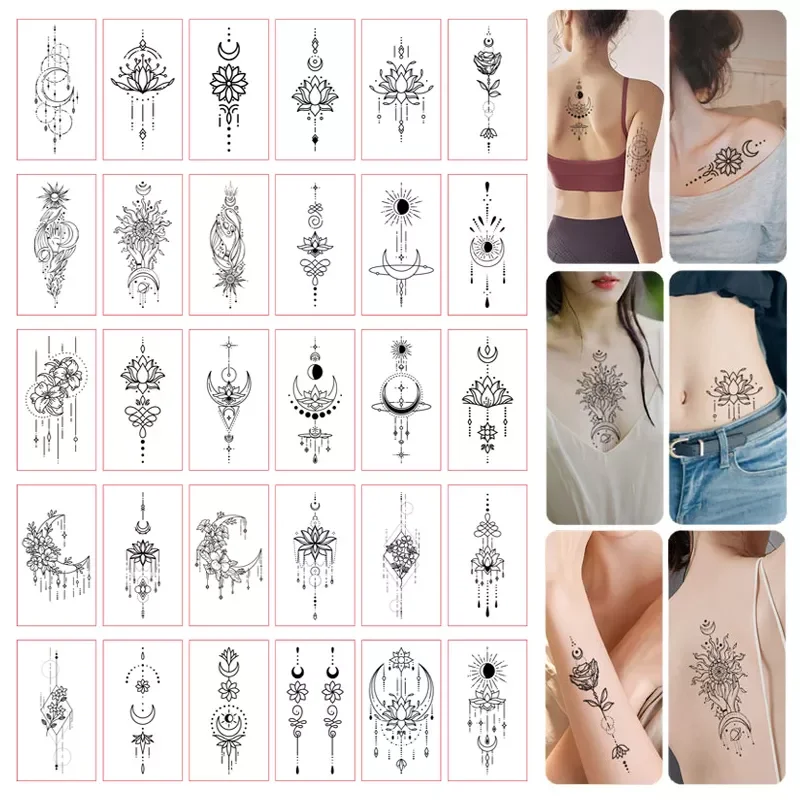 

30pcs/set Tatuajes Temporales Sexy Fake Tattoo for Woman Hands Arm Body Waterproof Temporary Tattoos Tatouage Temporaire Femme