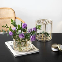 transparent glass flower vase luxury vasesative large gold vase interior plants decoracion habitacion aesthetic home decoration