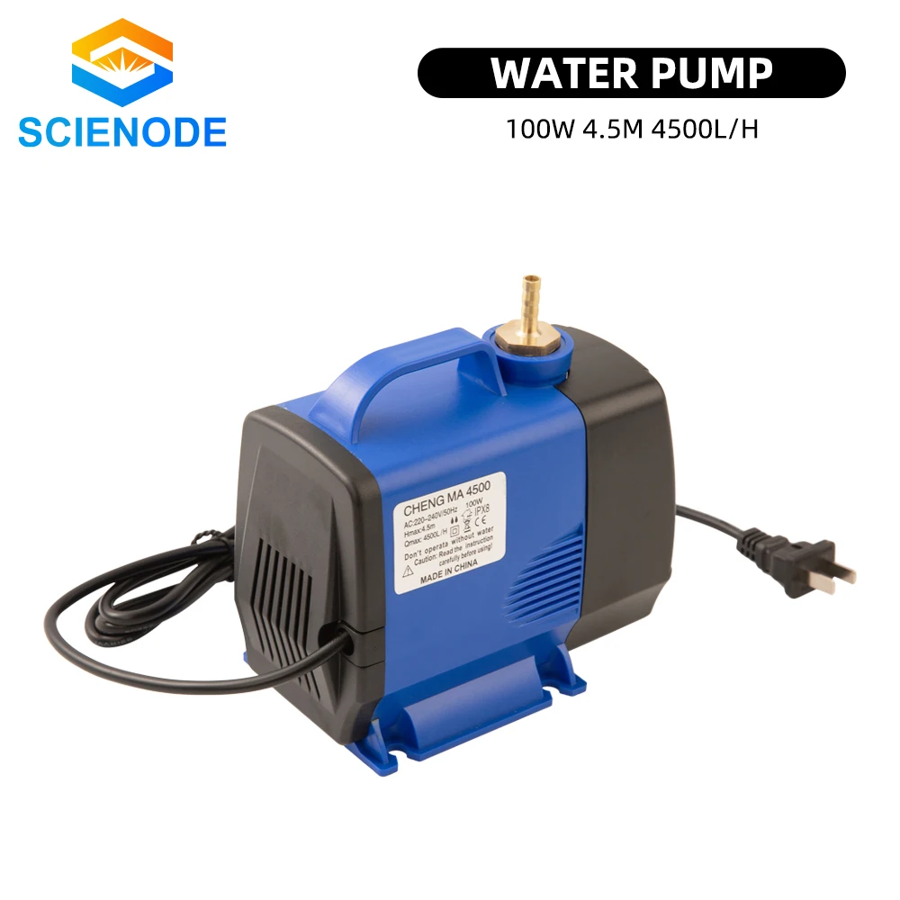 

Scienode 100W 50Hz Submersible Water Pump 4.5M 4500L/H IPX8 220-240V for CO2 Laser Engraving Cutting Machine
