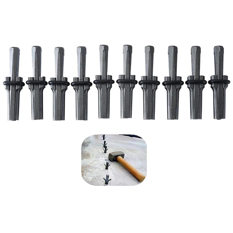 

10 Pcs 9/16Inch Plug Wedges Feather Shims Concrete Rock Stone Splitter Hand Tools Suitable For Splitting The Hard Stone