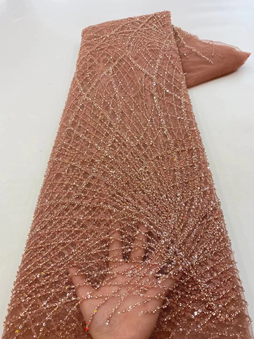 Черная Высококачественная вышивка нигерийские бусины кружевная ткань блестки