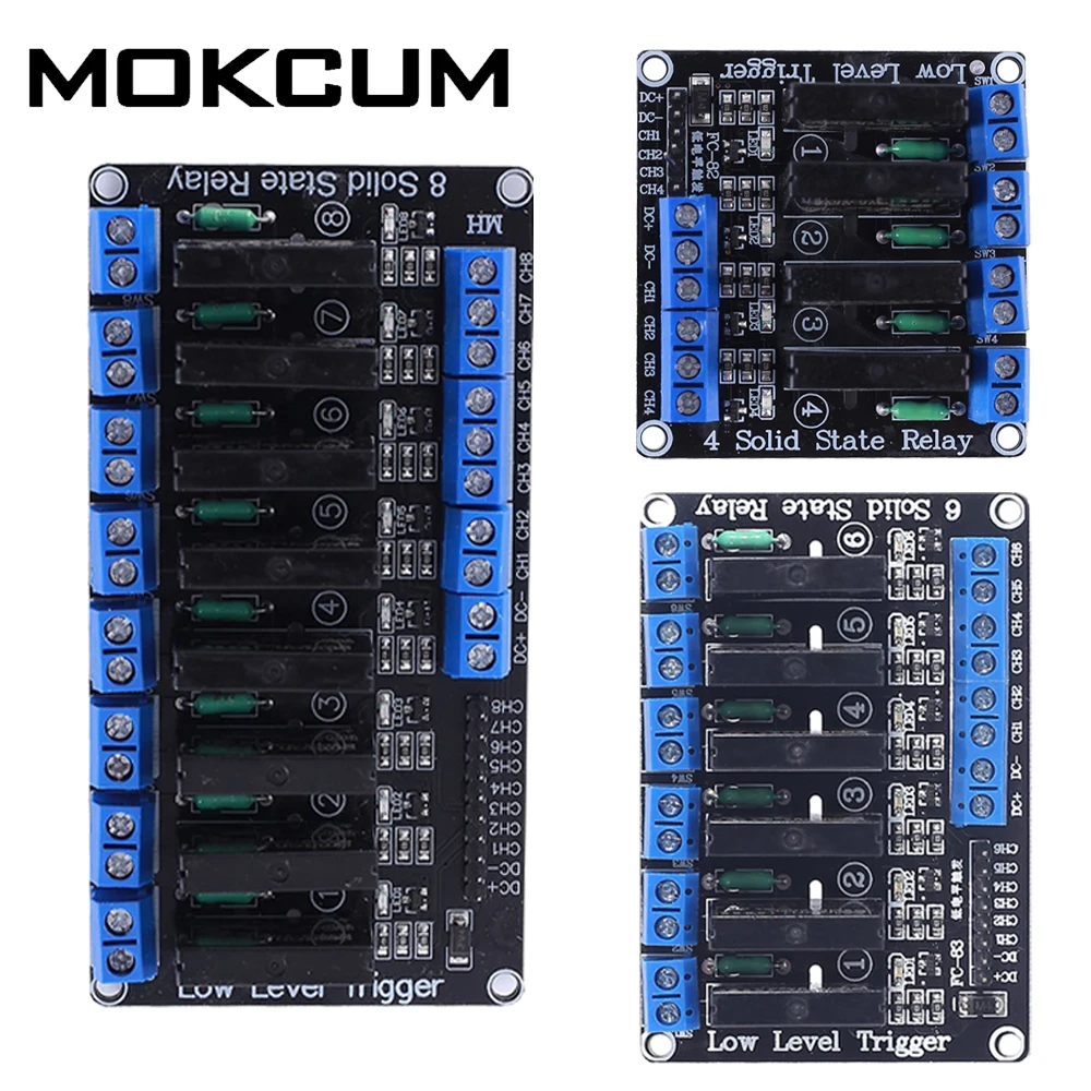 

DC 5V 4/6/8Bit Solid State Relay Module 8CH Switch 4/6/8-Channel Low Level Trigger Module 250V 2A Voltage Controller With Fuse