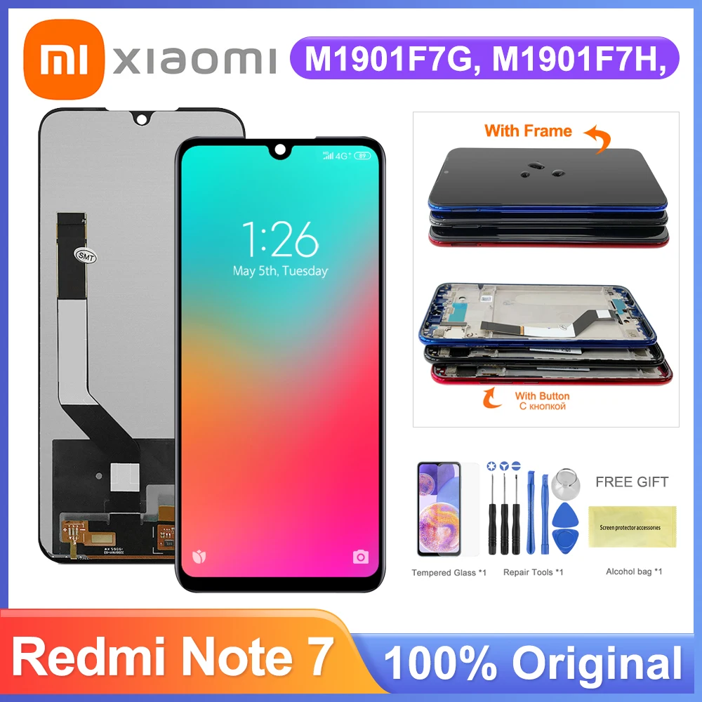 Экран дисплея для Xiaomi Redmi Note 7 / Pro сенсорный экран с дигитайзером и рамкой в сборе