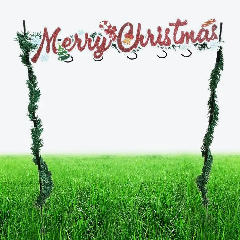 

Christmas Sock Holder 5 Hooks Metal Reindeer Santa Claus Sock Holder Cute Stocking Standing Hanger For Wreaths Fashionable Sock