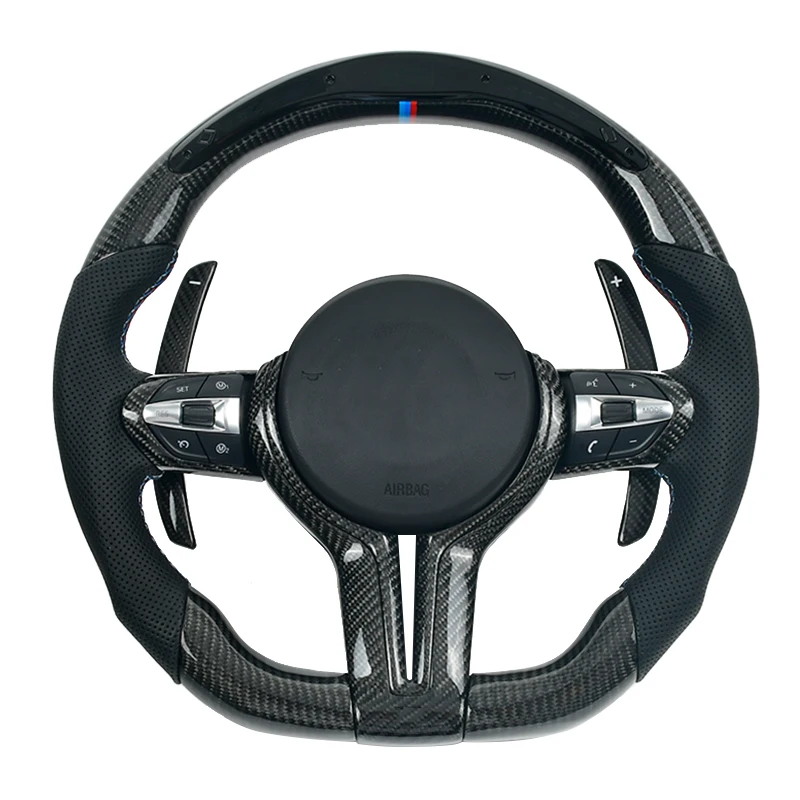 

Автомобильное рулевое колесо, подходит для Bmw F30, F35, F80, F15, F16, F25, M2, M3, M4, светодиодное рулевое колесо из углеродного волокна для M Performance, под заказ