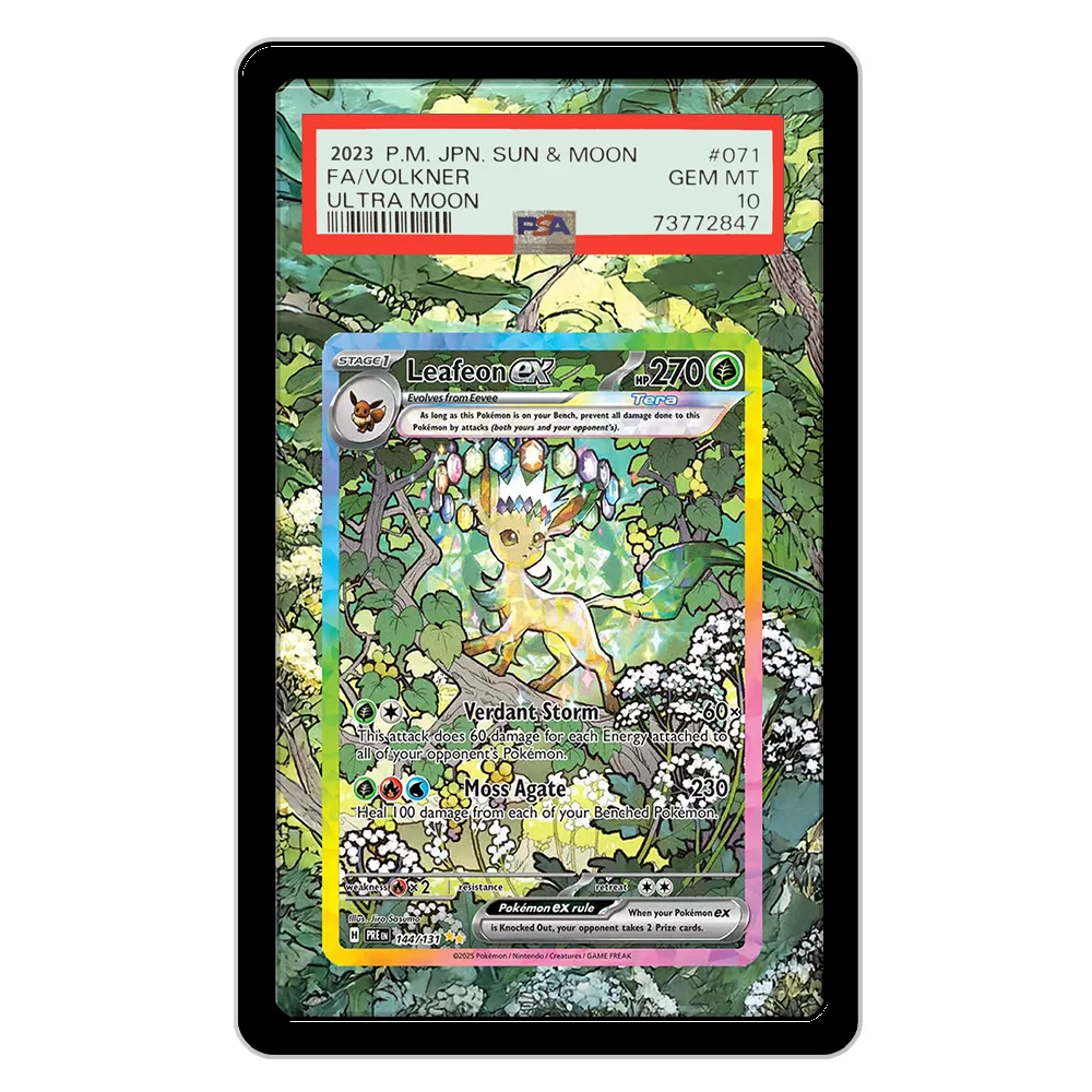 Фото Карты с покемонами, дисплей PTCG Leafeon ex, коллекция аниме, игровая коллекция, расширяющиеся художественные подарки, акриловый защитный чехол, брелок, игрушки №4