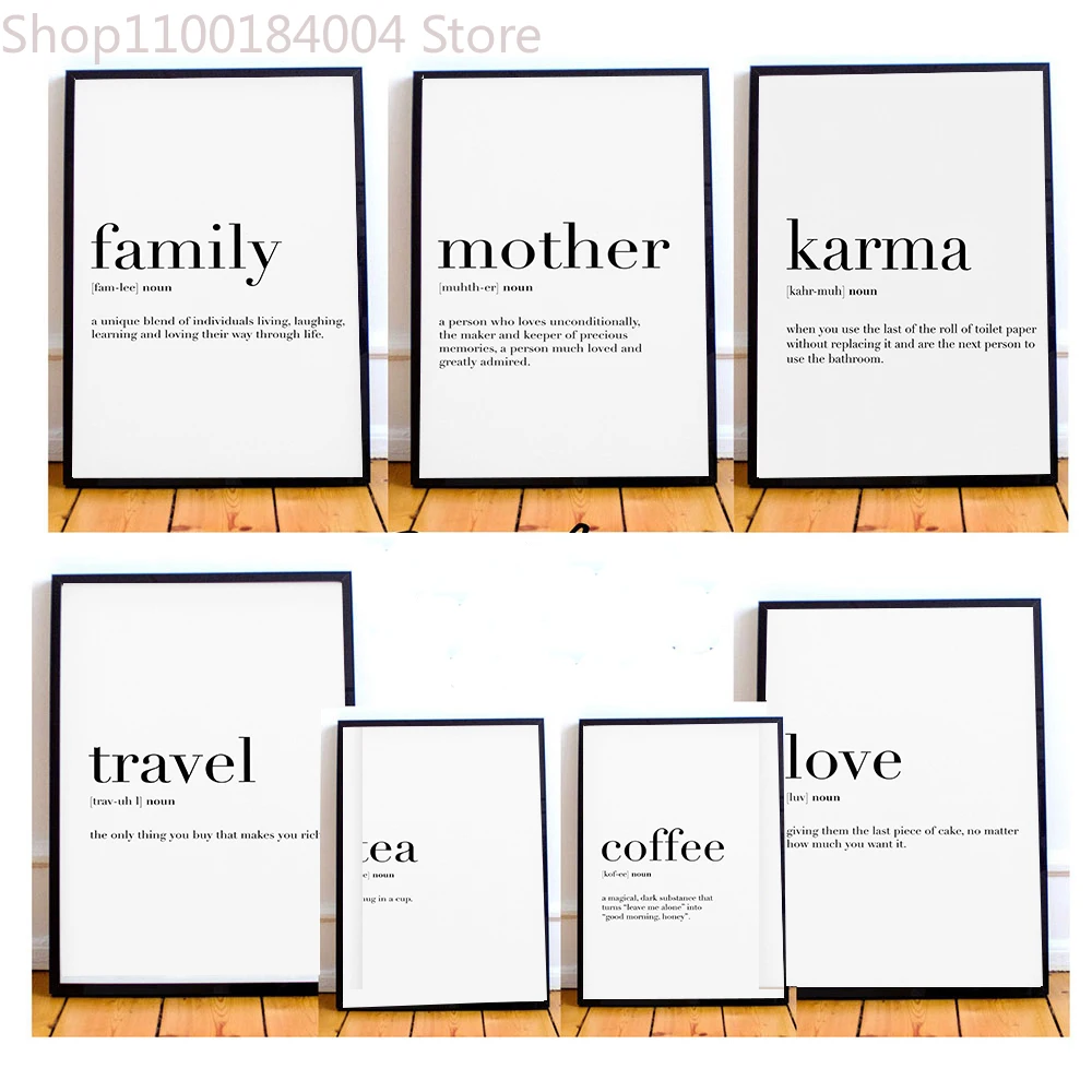 

Home Mother Travel Love Family Definition Quotes And Prints Art Canvas PostersPainting For Living Room Decor Wall Pictures