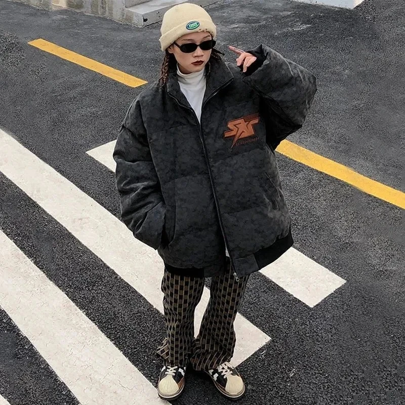 Harajuku New Women's M-2XL Cotton Jacket Fashion solid color thick warm winter coat Casual cotton coat Korean style