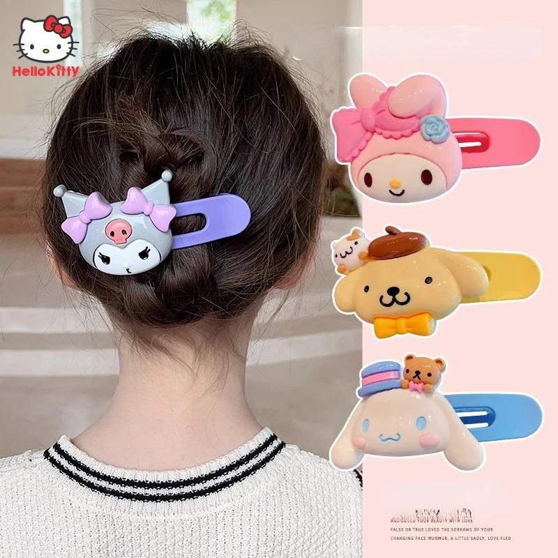 

Kawaii Sanrio Hello Kitty Kuromi Cinnamoroll Cartoon Hair Clip Girl Back of Head Large Size Hairpin Accessories for Headwear