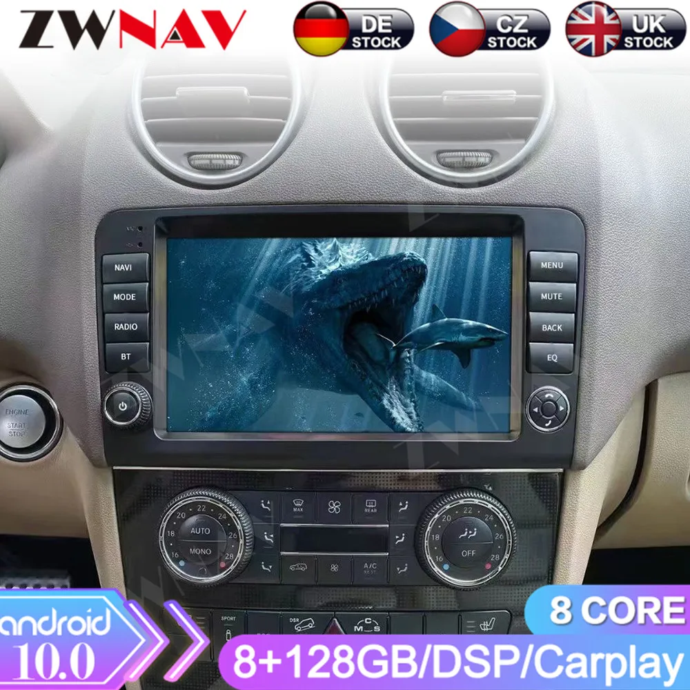 Автомагнитола 2 Din Android 10 IPS HD экран 128 ГБ для Mercedes ML350 ML300 ML320 ML280 GL350 GL500 W164