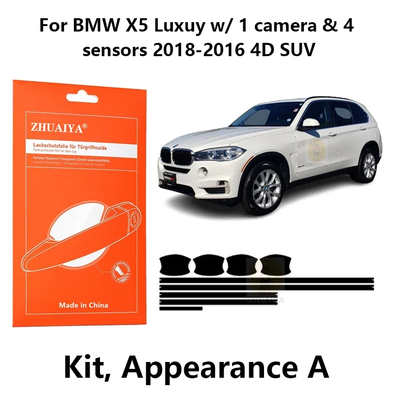 

Door Edge Guards Door Handle Cup Paint Protection Film TPU PPF For BMW X5 Luxuy w/ 1 camera & 4sensors 2018-2016 4D SUV