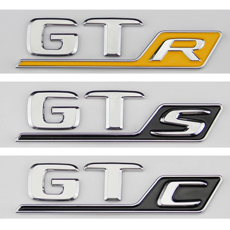 

3d ABS Yellow Red Black Chrome Car Letters For Mercedes AMG GTS GTC GTR GT S C R Sticker Trunk Emblem Badge Logo Accessories