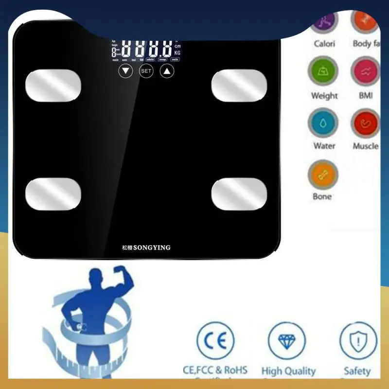 

0.2-150KG Smart Digital Weight Scale Bathroom Scale Body Fat Scale LCD Calorie Muscle Body Bathroom Weighing Scale XNC