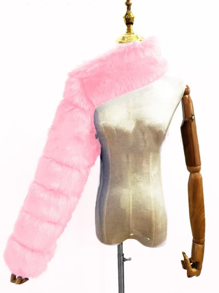 ICCLEK Fur coat fox fur shawl coat women's imitation fur long sleeve coat