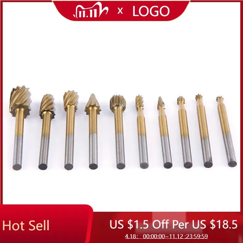 

10PCS Rotary Burr Bits Tungsten Carbide Point Die Grinder Shank Carving Tool Kit