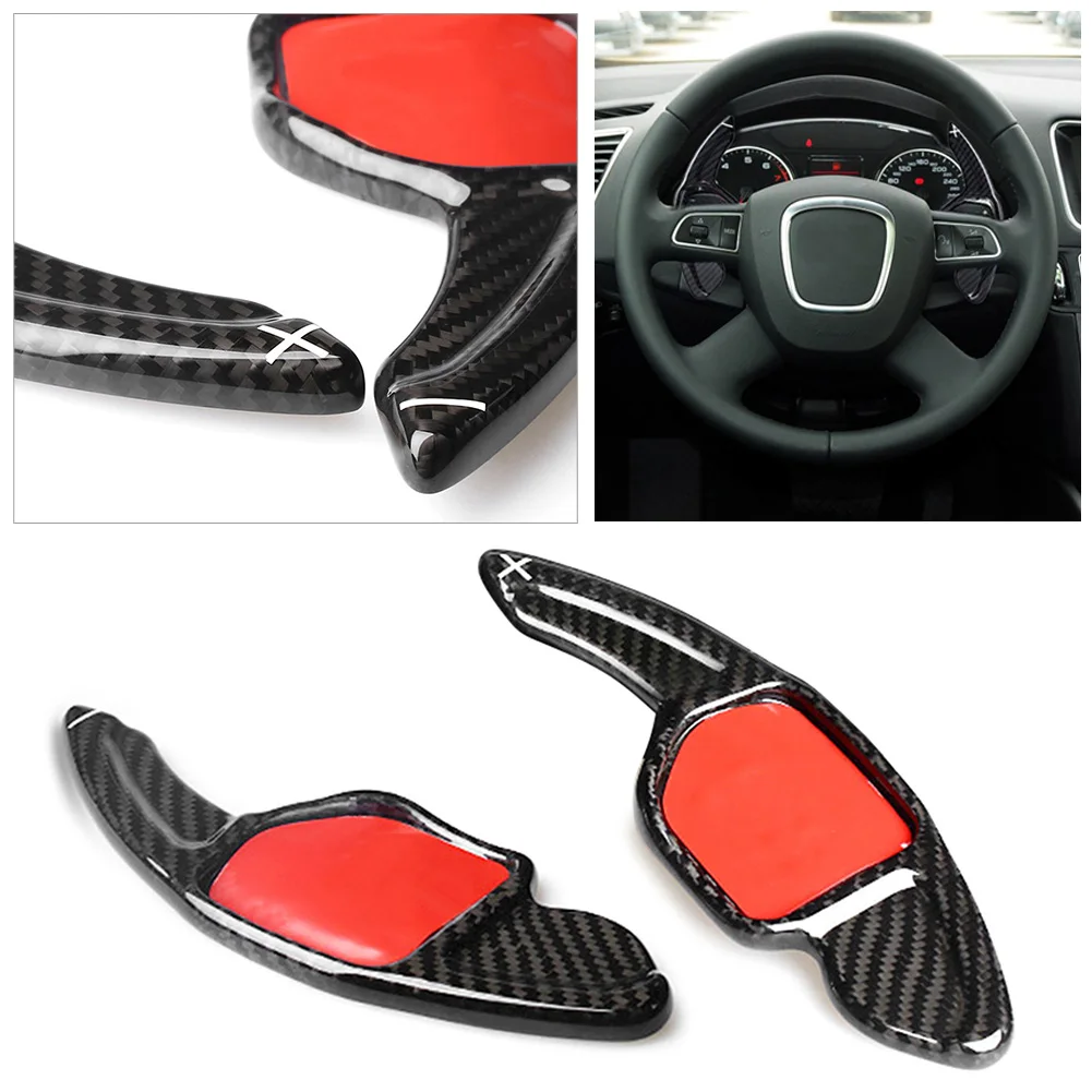 

Car Carbon Fiber Steering Wheel Shifters Paddle Shift Extension For Audi A4L S6 A5 S8 A6L RS6 A8 Q5 S5 Q7