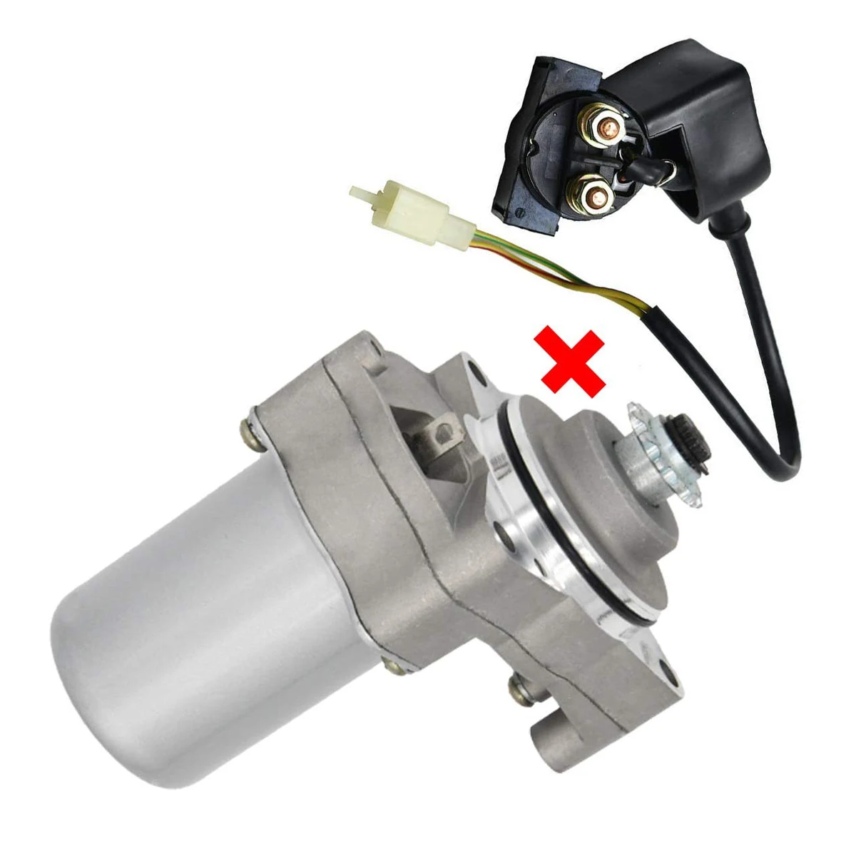 

3 Bolt Starter Motor+Solenoid Relay For Most Chinese 50cc 70cc 90cc 110cc 125cc Dirt Bikes, Go Karts and ATV
