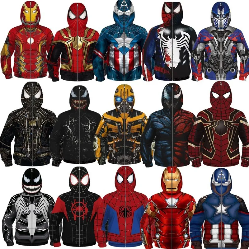 Костюм Человека-паука Железного человека Дэдпула для косплея толстовки на