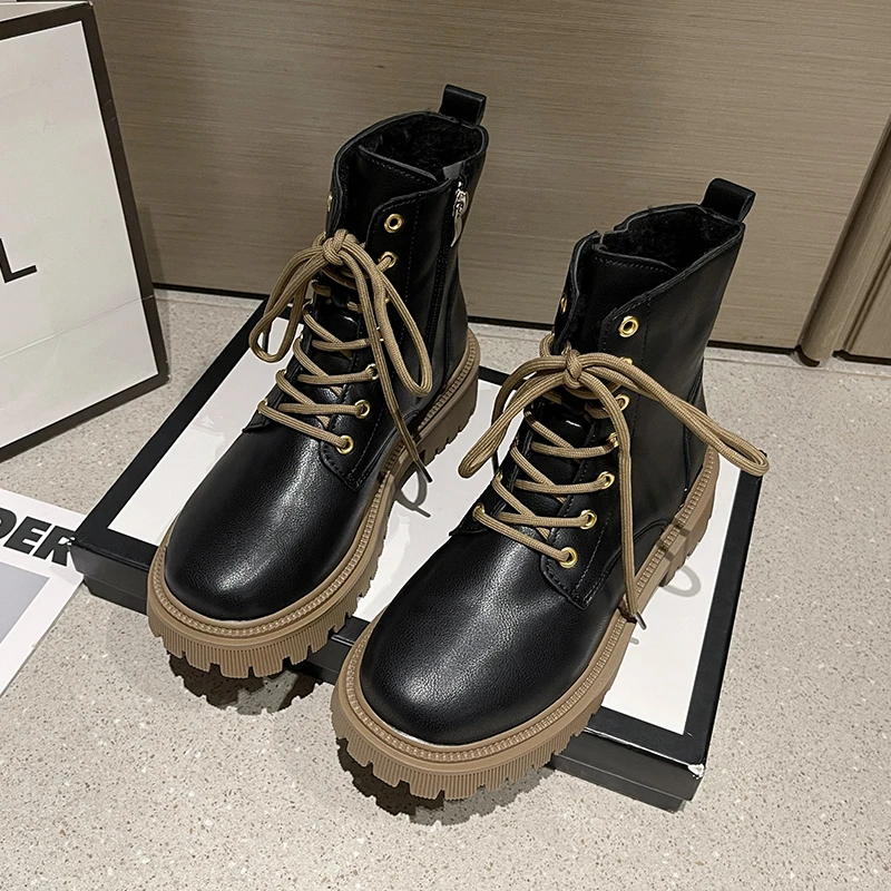 

Women Boot Autumn and Winter New Lacing Platform Sports Botas 2023 Fashion Casual Short Boots Outdoor Platform Women Ankle Boots